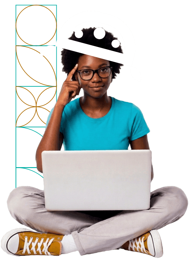 Empreendedora utilizando notebook